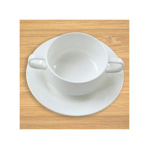 6-Piece Ceramic Soup Cup & Saucer Set - White