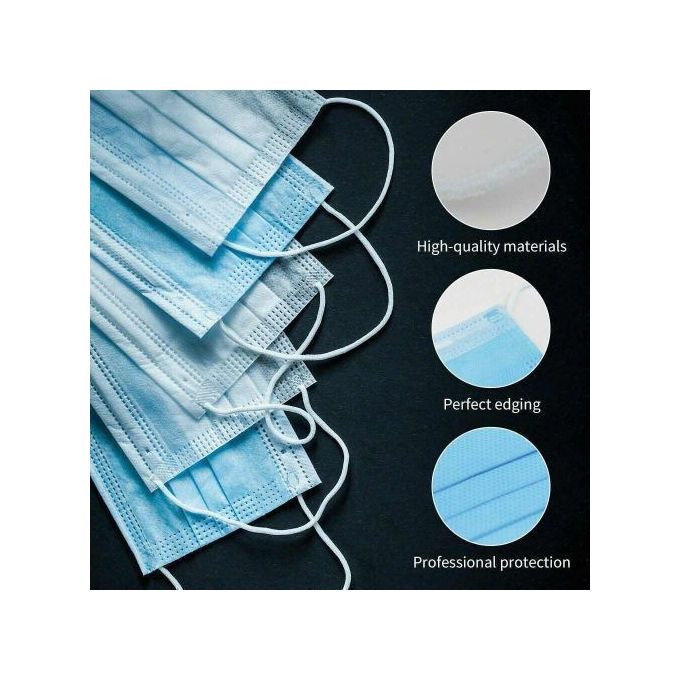 5 Pcs 3 Layer Disposable Medical Protective Face Mouth Masks - Blue