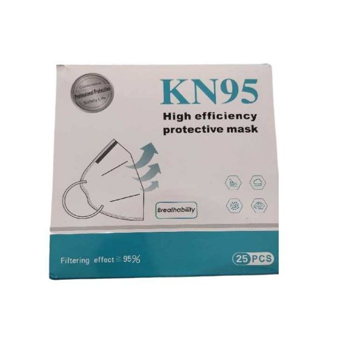 Kn-95 Protective Face Masks - Black/White, 20pcs