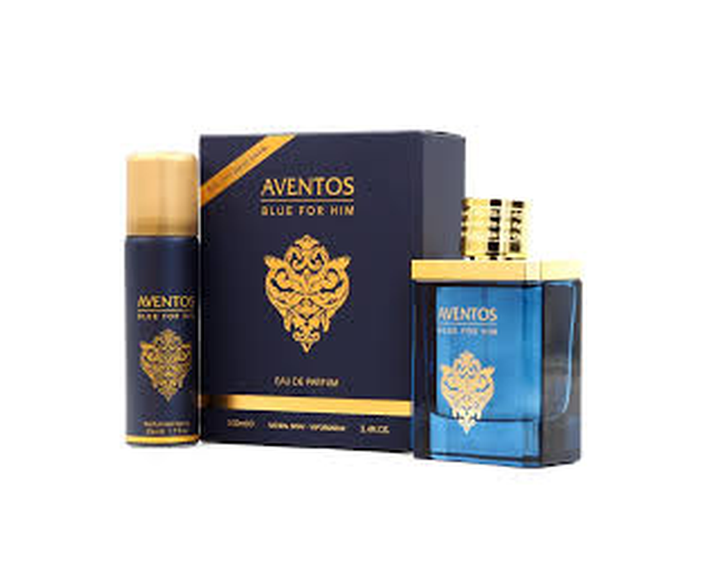 Fragrance World Aventos Blue For Him Perfume 100ml With Free 50ml Deodorant Spray
