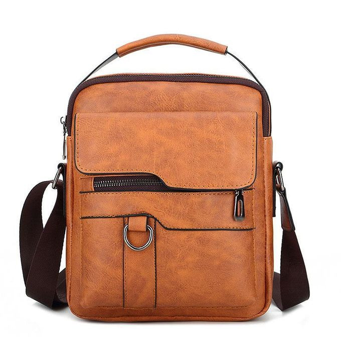 Men’s Shoulder Bag Leather Bag Crossbody Bag - Khaki