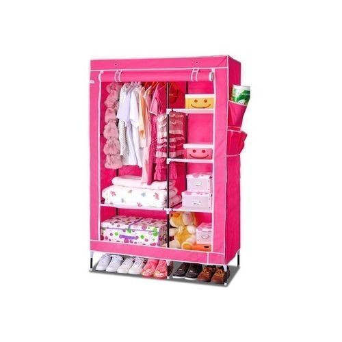 2 Columns Portable Wardrobe - Pink, Not Assemble