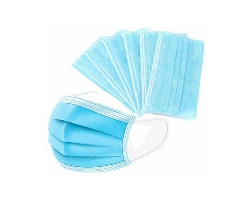 50pcs Blue Disposable Face Masks- Blue ,White