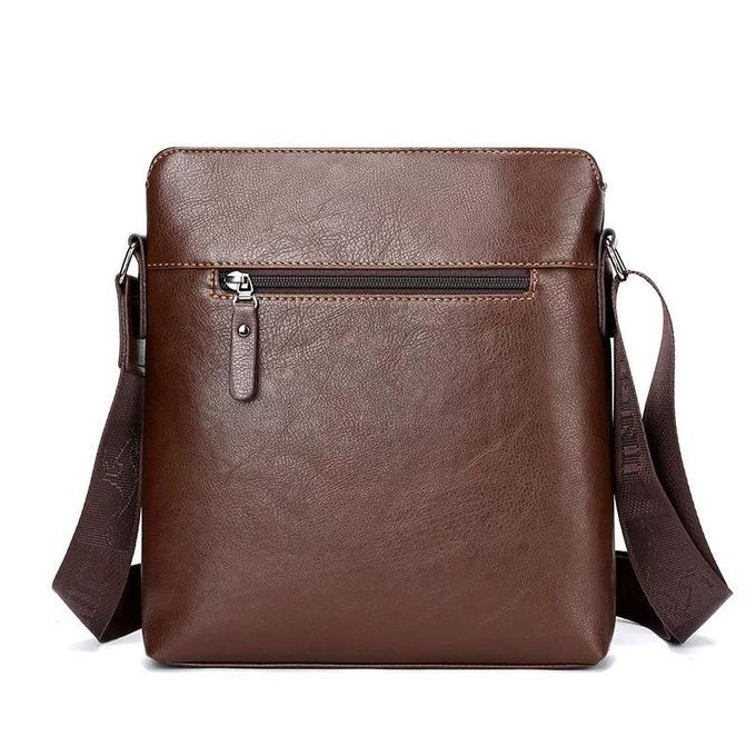 Faux Leather Shoulder Bag Long Wallet Cross body Bag Mens Bag