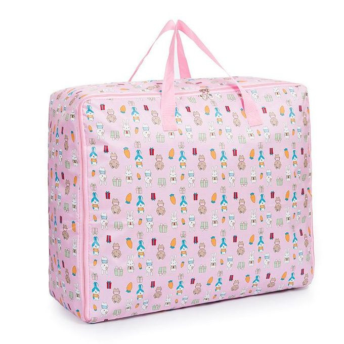 1 Piece Storage Bag for Duvets, Bed Linen, Clothes with Zip, Clothes Storage, Clothes Bag, Bedding, Protective Bag - Pink/Blue