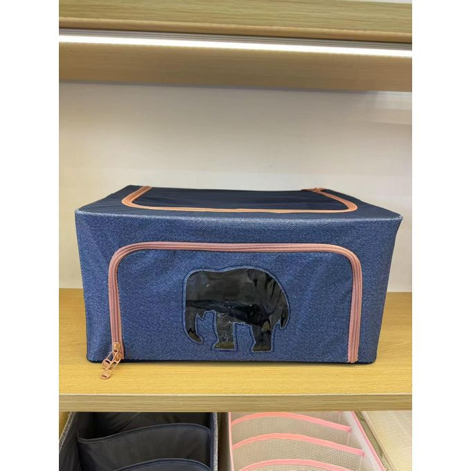 Storage box with lid, sorting baskets for household clothes, storage box for bedroom blankets, storage box for Oxford fabrics with large capacity, 50 x 40 x 33 cm, multicolor