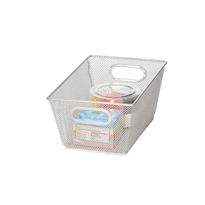 Silver Mesh Open Bin Storage Basket Organizer For Fruits, Vegetables, Pantry Items Toys, Etc. 9.8 X 6.5 X 4.5 1100 variations expected