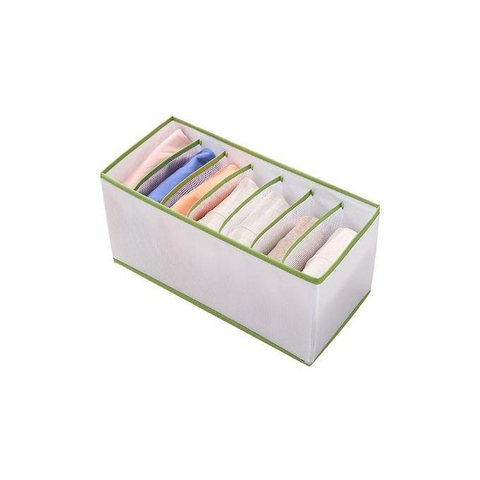 Clothes Jeans Storage Box Large Capacity Tidy Multipurpose Clothes Underpants Organizer Drawer for Wardrobe Divider Storage Box White With Green Varies