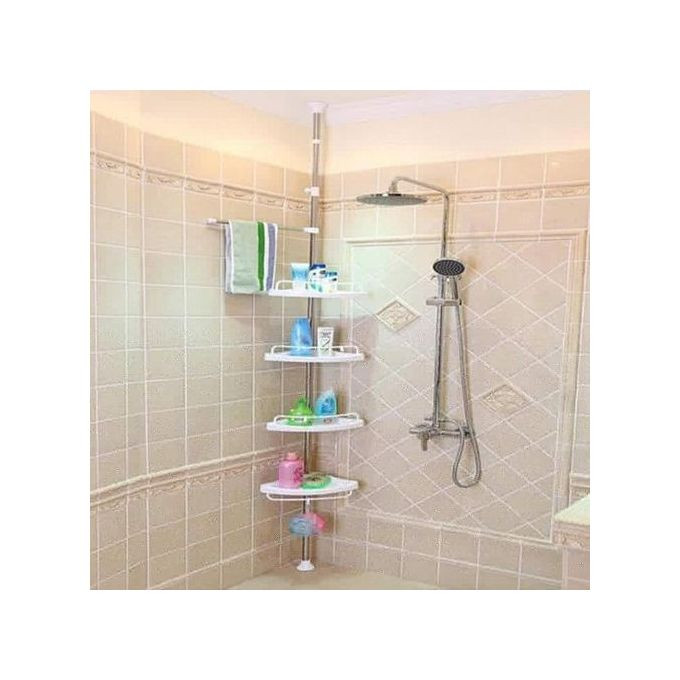 4 Tier Adjustable Bathroom Organiser,White