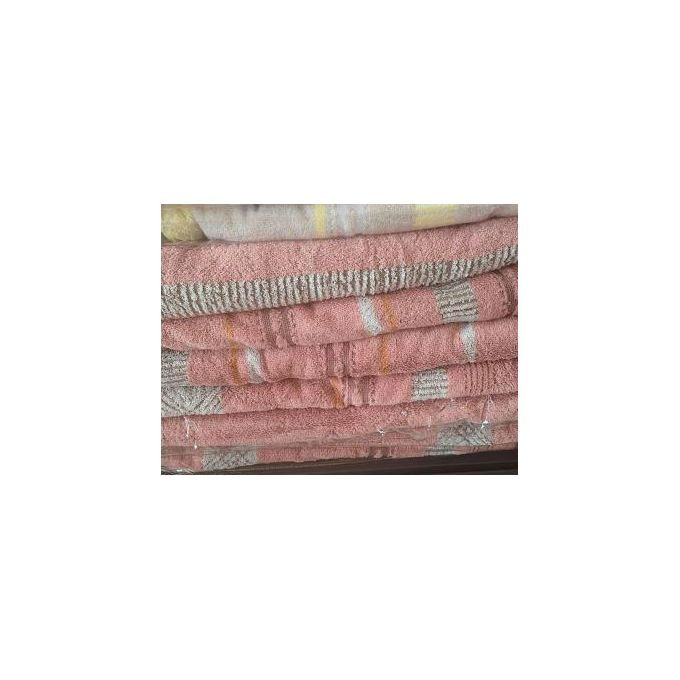 Very Absorbent Cotton Large checked bath towels 90x180cm shade of pink, with accents of white and light grey 90x180cm (multicolour)