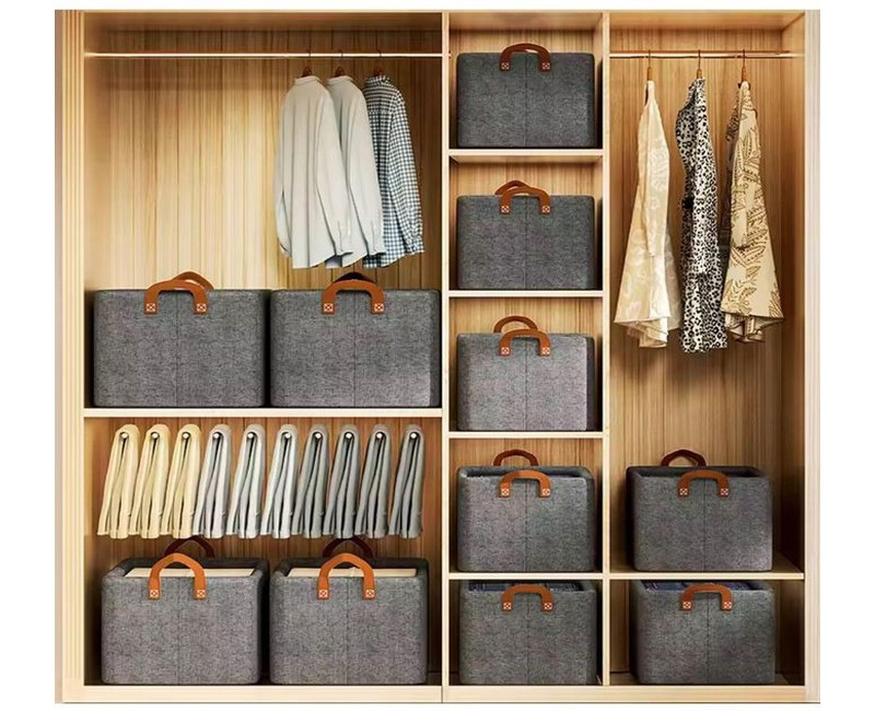 Foldable Cloth Basket For Storage With Metal Frame Handle Space Saver Wardrobe Bin Box Organizer