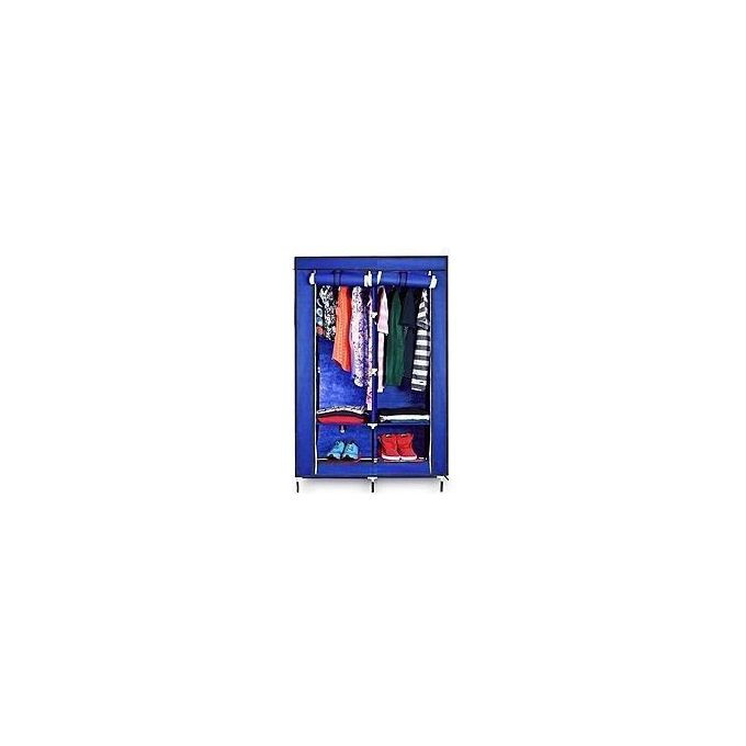 Wooden Frame Wardrobe 3column- Blue