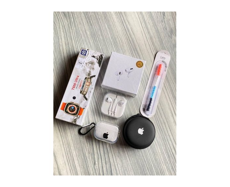 T800 Ultra Smartwatch And Apple Airpods Pro Bluetooth With Active Noise Cancellation (2pcs) - Multi colour