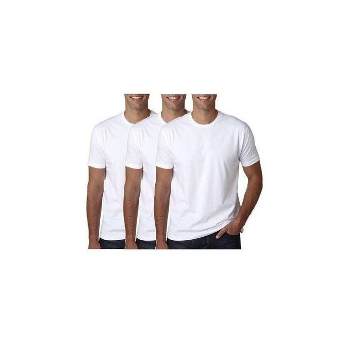 3 Pack Men's Under T-Shirts - White L
