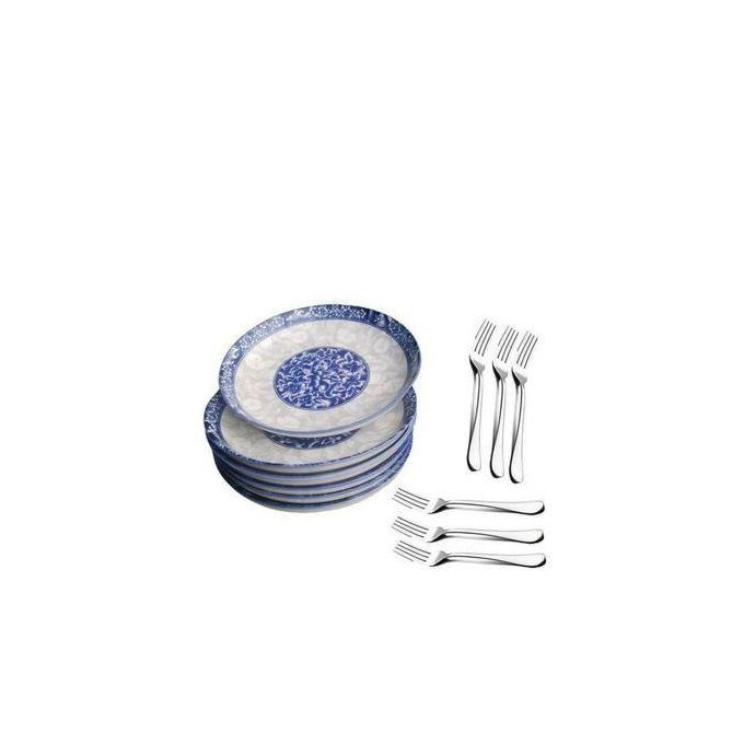 Set Of 6 Ceramic Dinner Plates –White