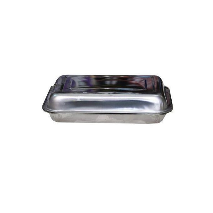 1 Set Of Stainless Steel Serving Trays , Silver