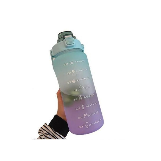 2L Motivational Water Bottle With Time Marker And Straw,Free Leakproof-Multicolor