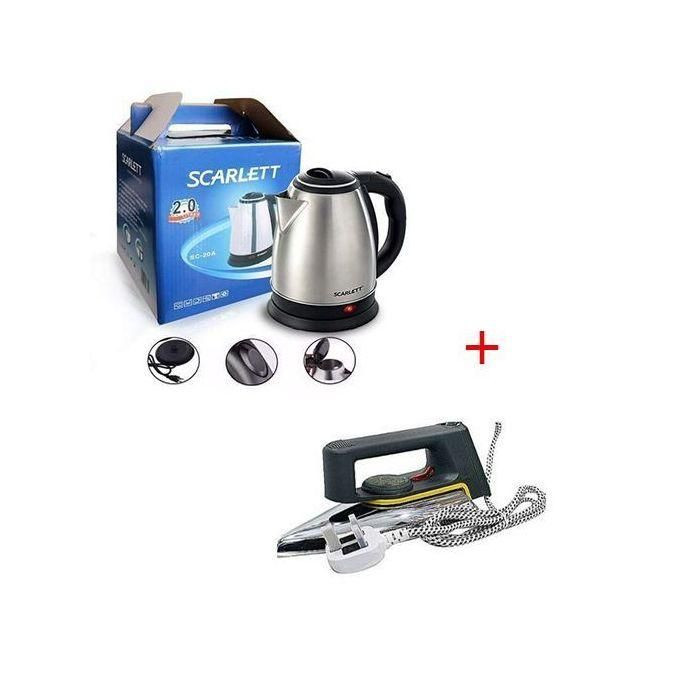 Bundle Of 2L Kettle And Dry Flatiron-silver