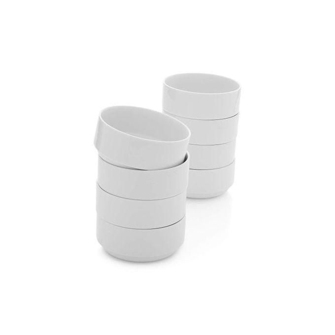 Other Set Of 6 Ceramic White Heavy Soup Bowels-White