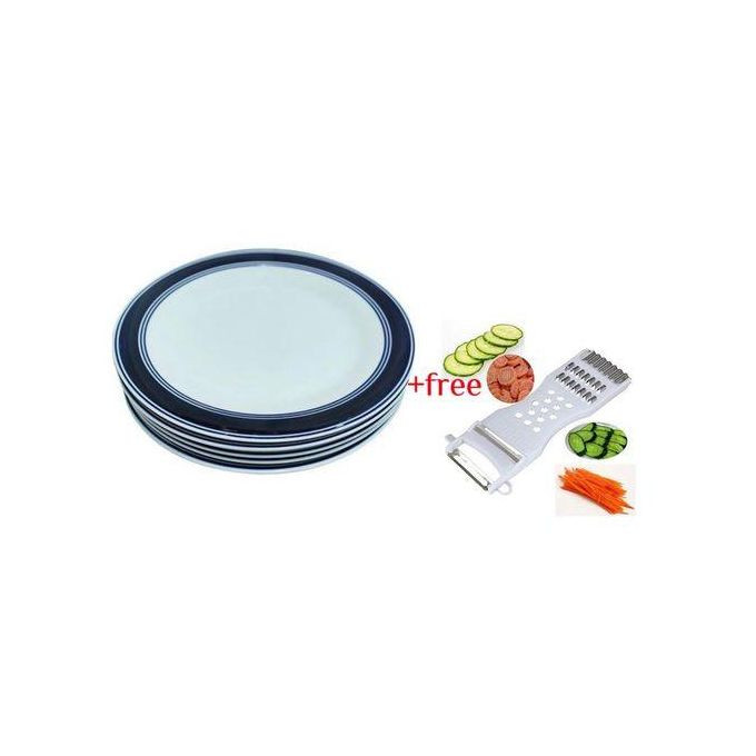 Dinner Plates 6pcs Plus A Free Vegetable Slicer, Blue