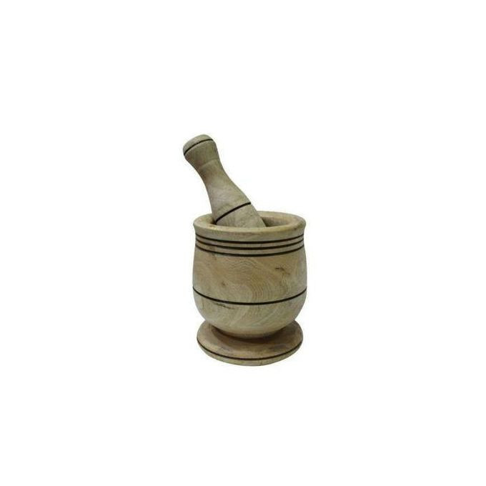 A Small Motar And Pounding Stick - Brown