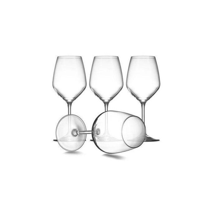Diamond Shaped Wine Glasses- 6 Pieces, Transparent