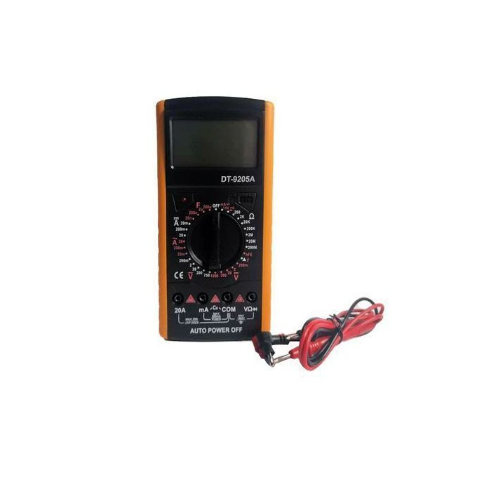 Digital Multimeter LCD AC/DC Ammeter Resistance Capacitance - Yellow- Yellow