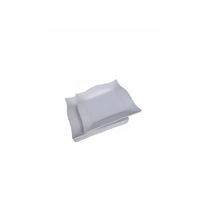 Quality Melamine Square Plates 6pcs -White