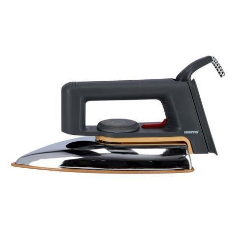 Geepas Dry Iron With Non-Stick Coating Plate - Silver
