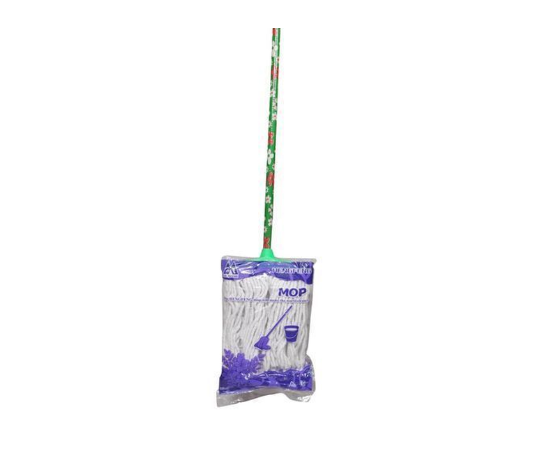 Floor Cleaning Total Hygien Cotton Mopper - White,Blue , Multi Colored Handle