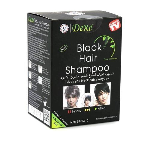 Dexe 10pcs Box of Black Hair Shampoo Set 25ml