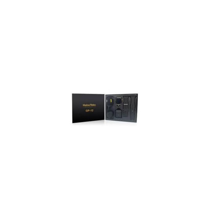 Haino Teko Germany GP 12 HD full screen smartwatch 45mm with two set strap and wireless Bluetooth earphone