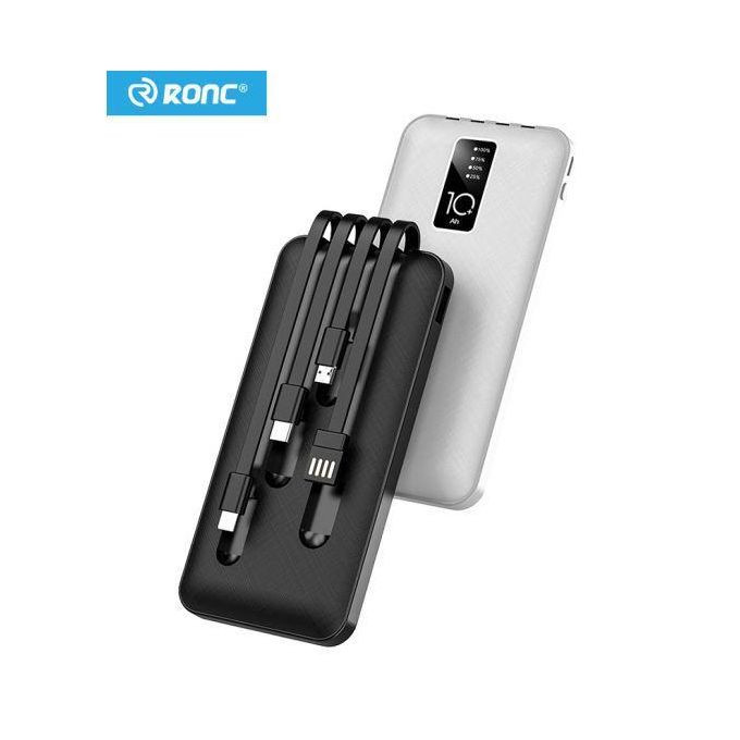 ZHY 20000mAh Fast Charging Power Bank With 4 Different Charging Cables - Black