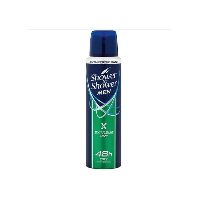 Shower to Shower Extreme Dry Mens Body Spray Deodorant 150ml