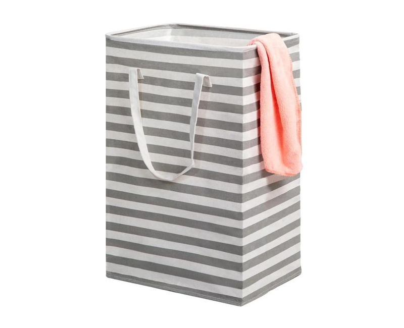 Laundry Hamper, Dirty Foldable Washing Basket for Laundry, Rectangle Freestanding Tall Cotton Collapsible Laundry Clothes Hamper with Mesh cover ,Handle for Clothes greyToys Storage in Bedrooms Laundry Room Bathroom