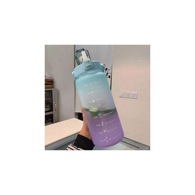 2L Time Marked Water Bottle- Peach, Blue