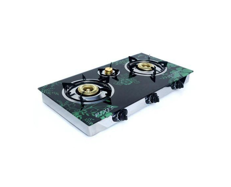 Pixel 3 Gas Burner / Triple Gas Burner Coutertop Stove &ndash; Black