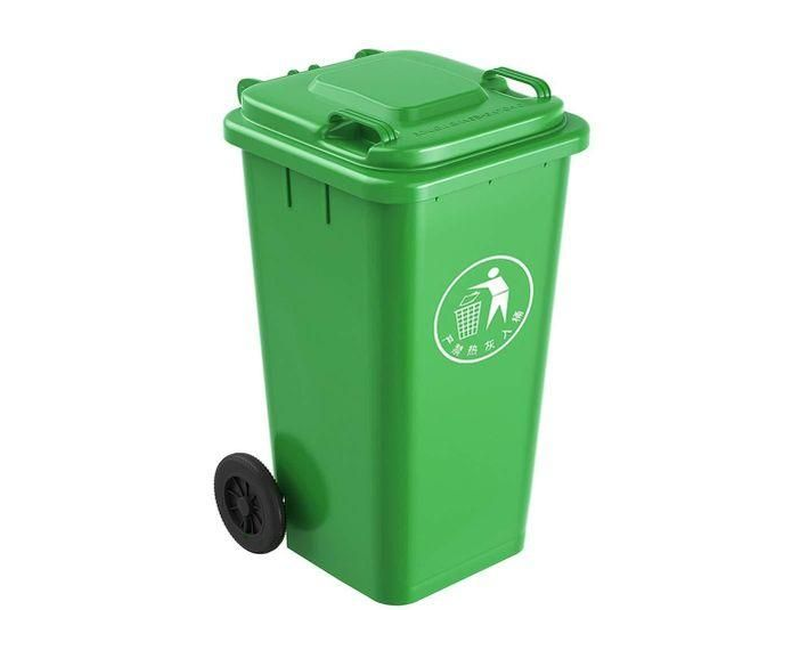 Outdoor 120L Plastic Waste Bin - green, grey, black