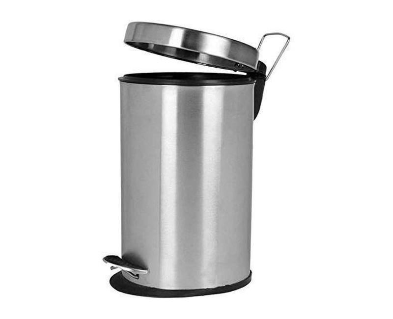 Stainless Sttel Waste Bin ( Pedal Dust Bin) 8L / 8 Liters - Silver