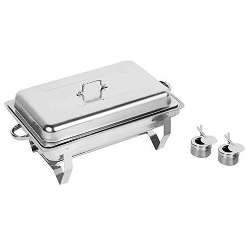 11Litre Stainless steel Double Serving/Chafing Dish Food Warmer-Silver
