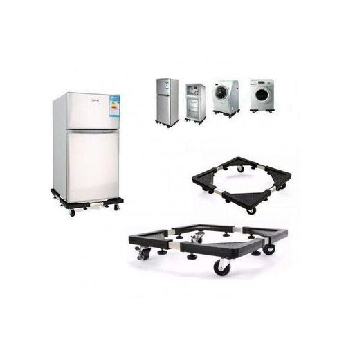 Fridge And Washing Machine Stand Mount Mover Base Adjustable Stand Trolley - Black