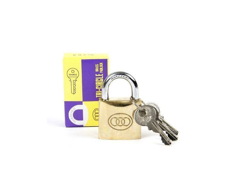 Tri-Circle Brass Padlock No.266 63mm-Golden