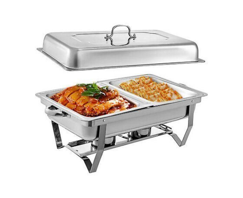 11Litre Stainless steel Double Serving/Chafing Dish Food Warmer-Silver