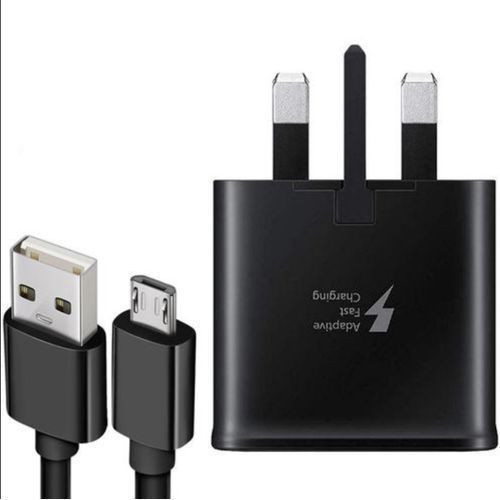 Fast Charge Travel Adapter & USB Cable - Black/White