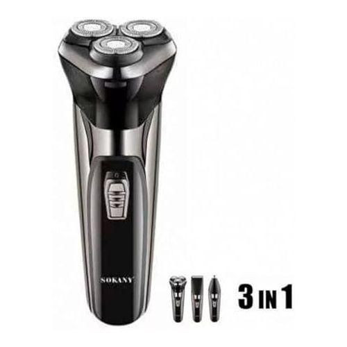 Sokany 3 In 1 Hair Clipper Nose Trimmer With Automatic Grinding Beard Smoother - Blackr Shaver A