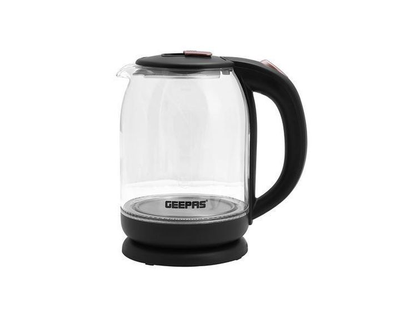 Geepas 1.8 Liters Electric Glass Kettle GK9901- Black