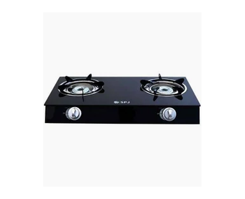SPJ Countertop Double Burner Gas Stove - silver
