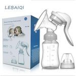 Manual Breast Pump Powerful Suction Cup Milk Extractor Feeding Bottle For Breastfeeding Pulls Nipple Milk Pump - White