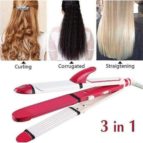 Hair Care Collection 4 in 1 Multifunction Perfect Curl and Straightener - Pink