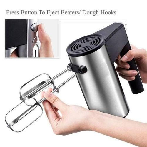 Hoffmans Hand Mixer With Beaters & Dough Hook - Black /Silver